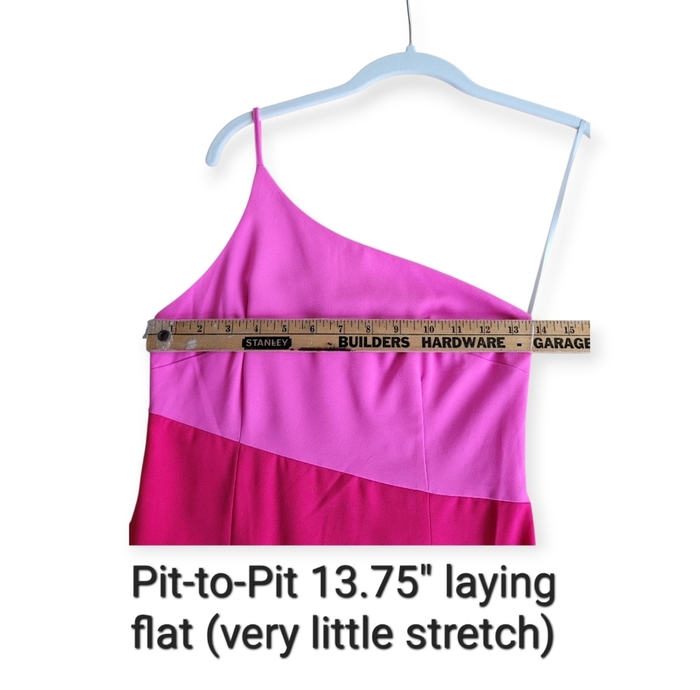 Petal & Pup Xiomar One Shoulder Midi Dress Pink Red Size 0 Wedding Shower Event - Picture 11 of 12